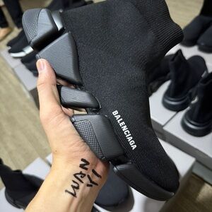 Balenciaga Black Textured Sole Sneakers
